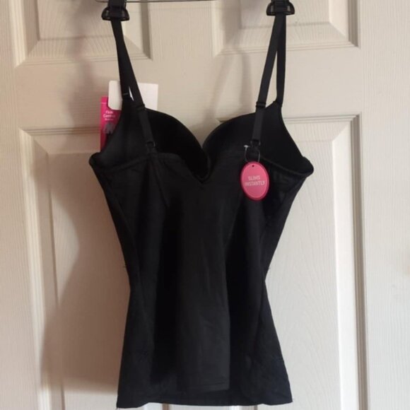 Flexees By Maidenform Firm Control Bustier New 36D Black Padded Cami Shapewear - Picture 5 of 7